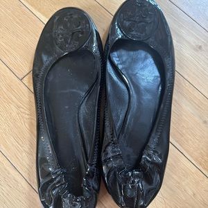 Tory Burch black patent leather flat
